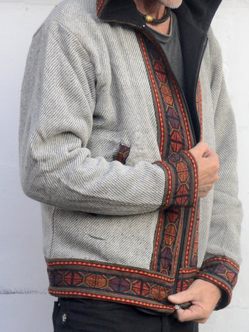 Warm natural winter tribal jacket