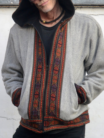 Warm natural winter tribal jacket
