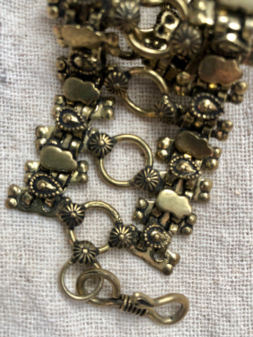 Brass cuff chain bracelet
