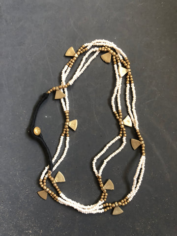 Brass and Bead Multi layer Necklace