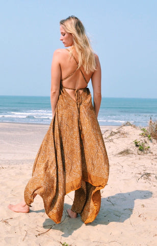 Long Silk Sequin Beach Dress