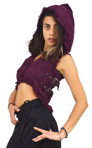 hooded bolero waistcoat with Gypsy lace
