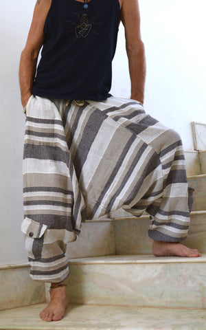 Stripy baggy harem pants