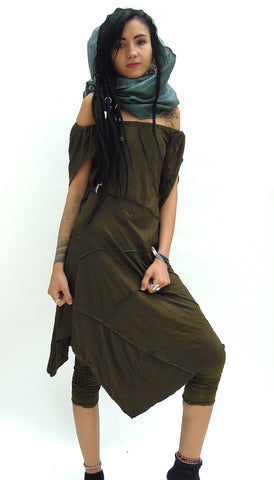 Midi Pixie Dress with Slashed sleeved.