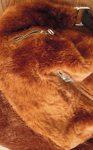 Fur sling shoulder bag