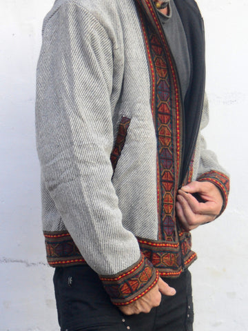 Warm natural winter tribal jacket