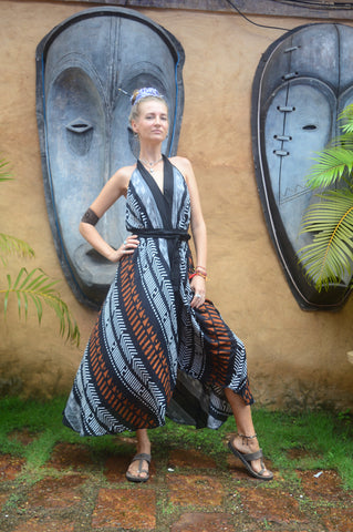 Afro printed Maxi Halter neck dress / kimono