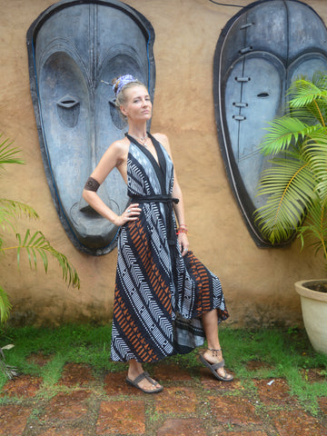 Afro printed Maxi Halter neck dress / kimono