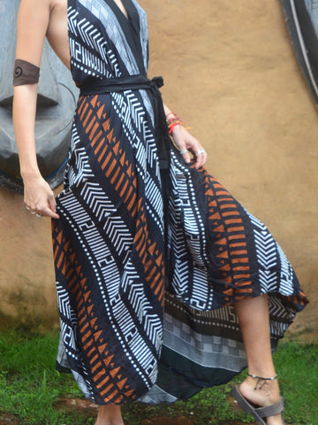 Afro printed Maxi Halter neck dress / kimono