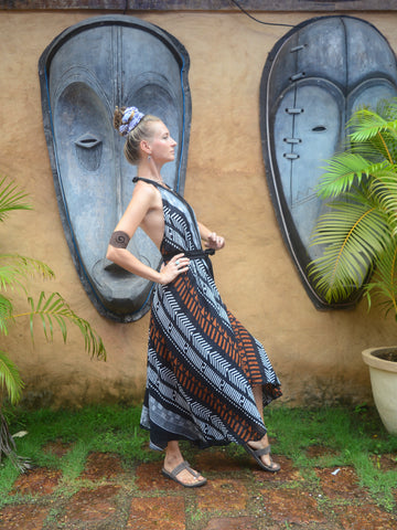 Afro printed Maxi Halter neck dress / kimono