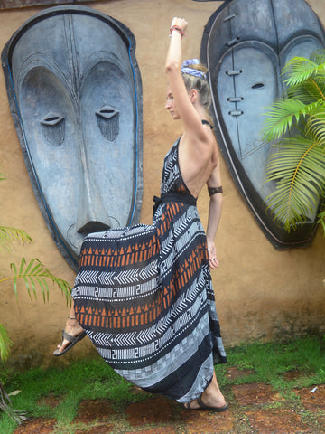 Afro printed Maxi Halter neck dress / kimono
