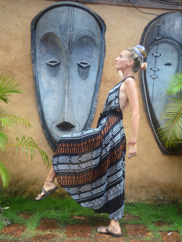 Afro printed Maxi Halter neck dress / kimono