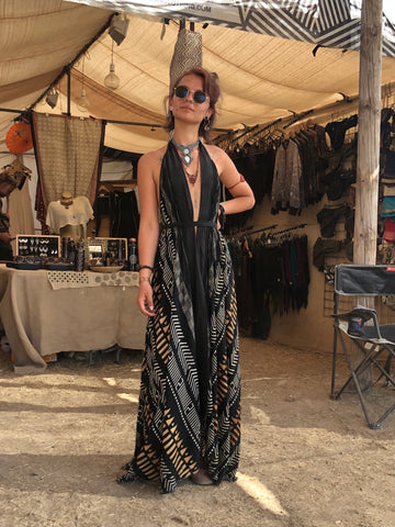 Afro printed Maxi Halter neck dress / kimono