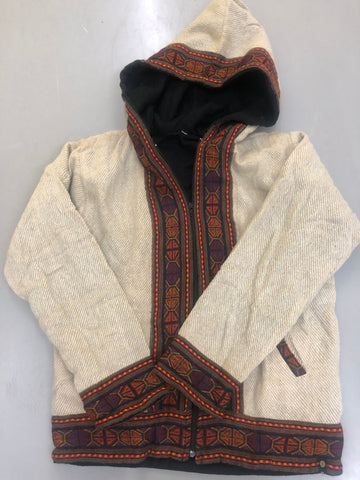 Warm natural winter tribal jacket