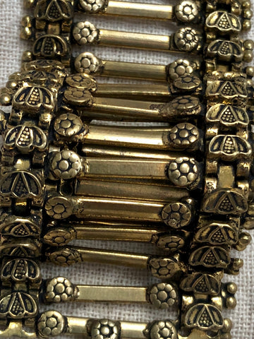 Brass cuff chain bracelet