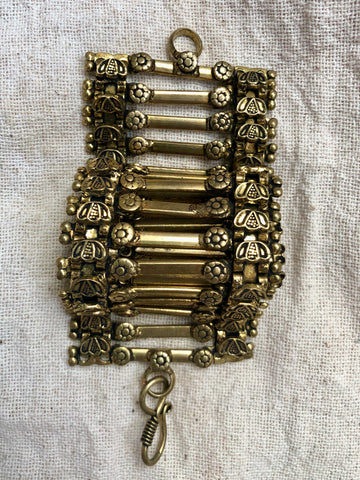 Brass cuff chain bracelet
