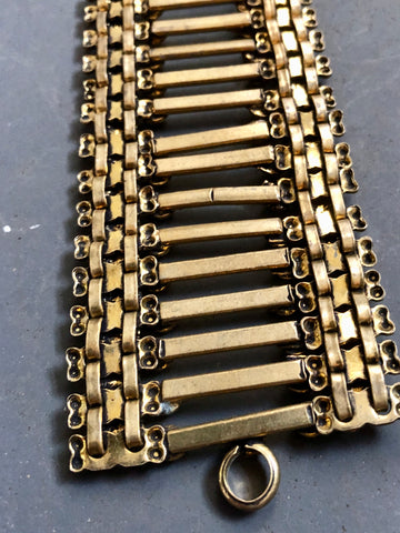 Brass cuff chain bracelet