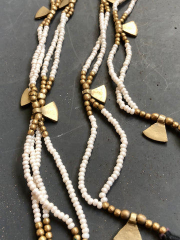 Brass and Bead Multi layer Necklace