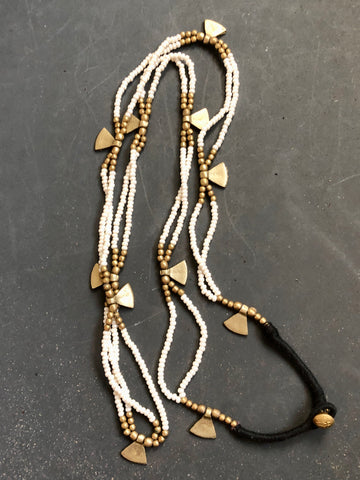 Brass and Bead Multi layer Necklace