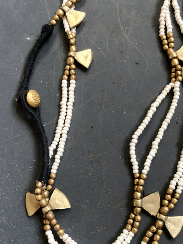 Brass and Bead Multi layer Necklace
