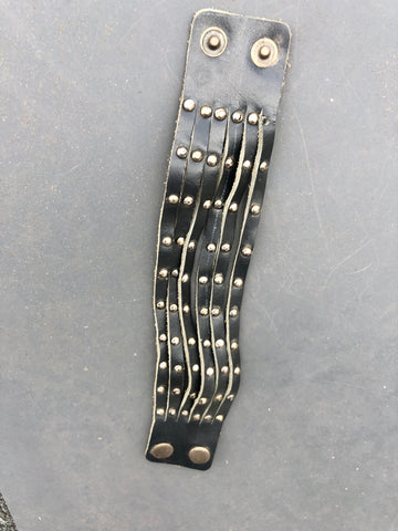 Leather studded wrist cuff