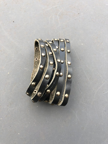 Leather studded wrist cuff