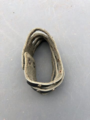 Leather studded wrist cuff