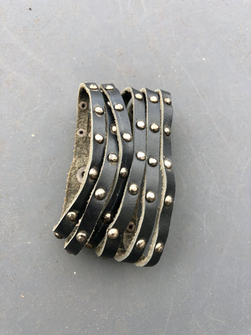 Leather studded wrist cuff