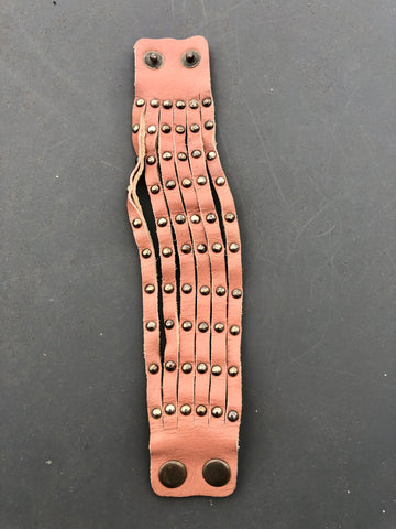 Leather studded wrist cuff