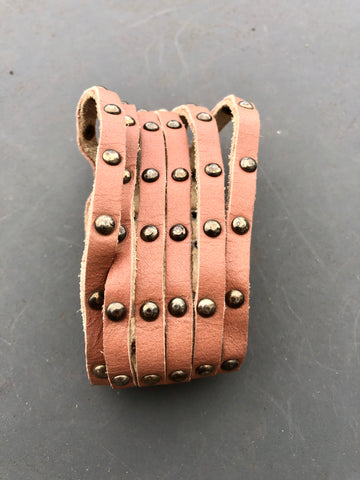 Leather studded wrist cuff