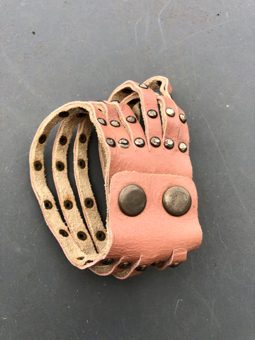Leather studded wrist cuff
