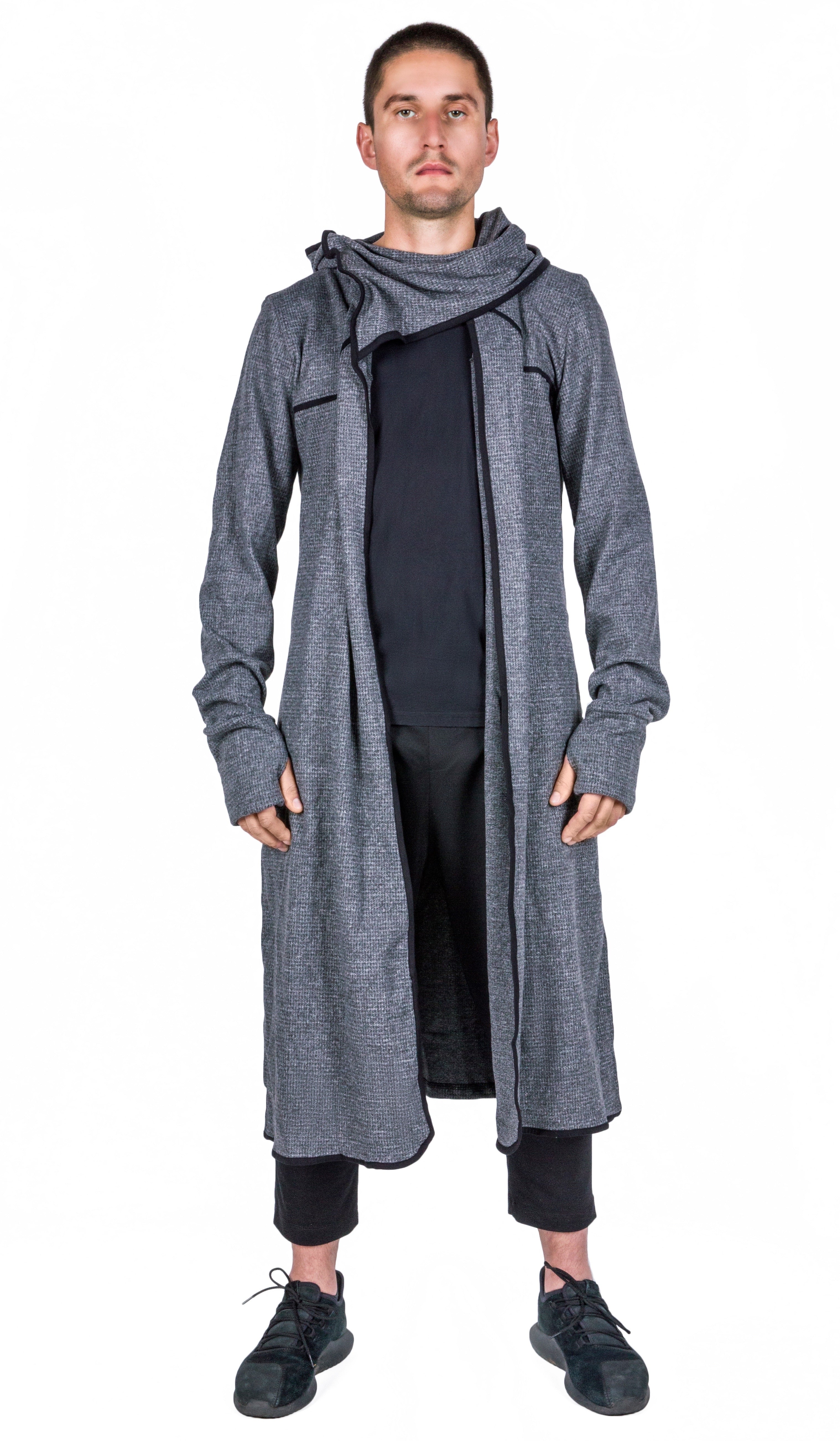 Mens hooded Trench coat