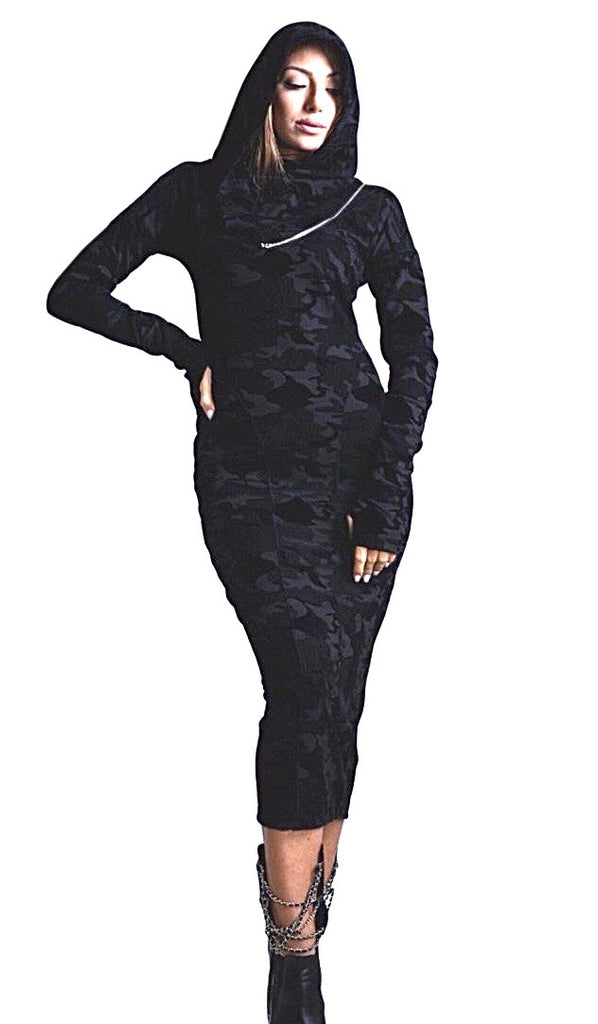 Slinky warm long sleeve dress
