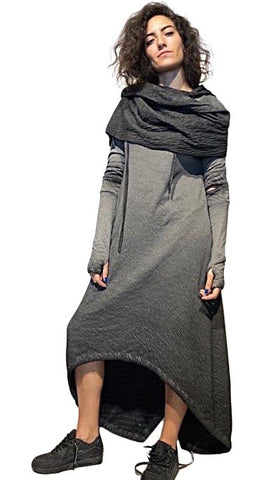 Maxi warm winter dress with shawl