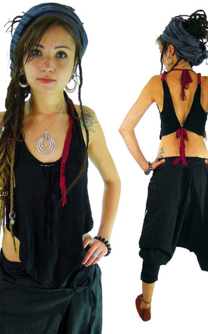Pixie Vest Backless  Crochet Top