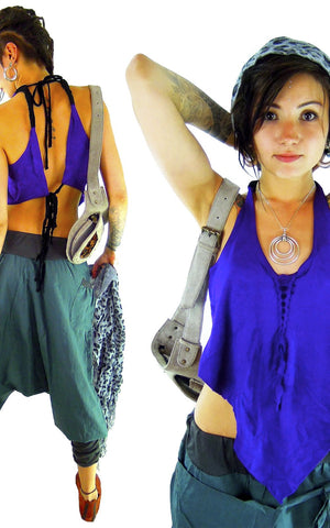 Pixie Vest Backless  Crochet Top