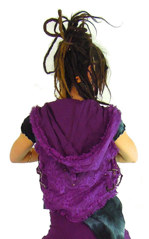 hooded bolero waistcoat with Gypsy lace