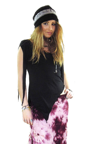 Pixie slashed sleeve pointy top
