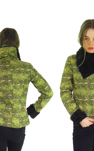 Snake Print Faux Fur Jacket