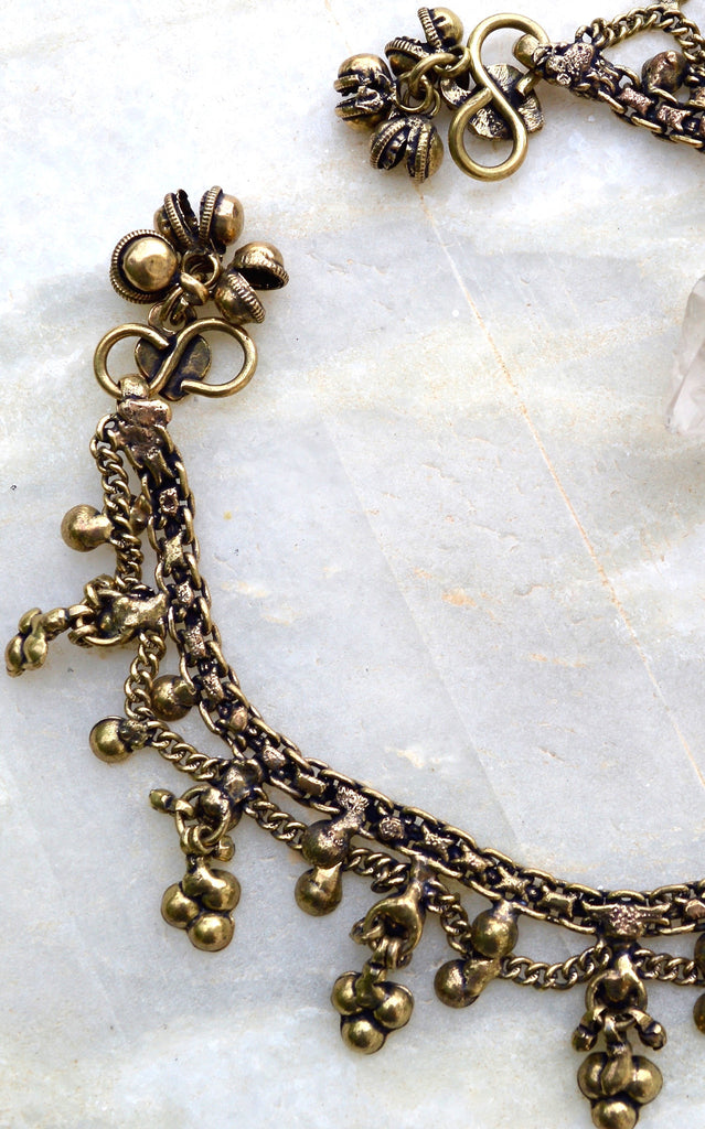 Gypsy Brass and bead Anklets