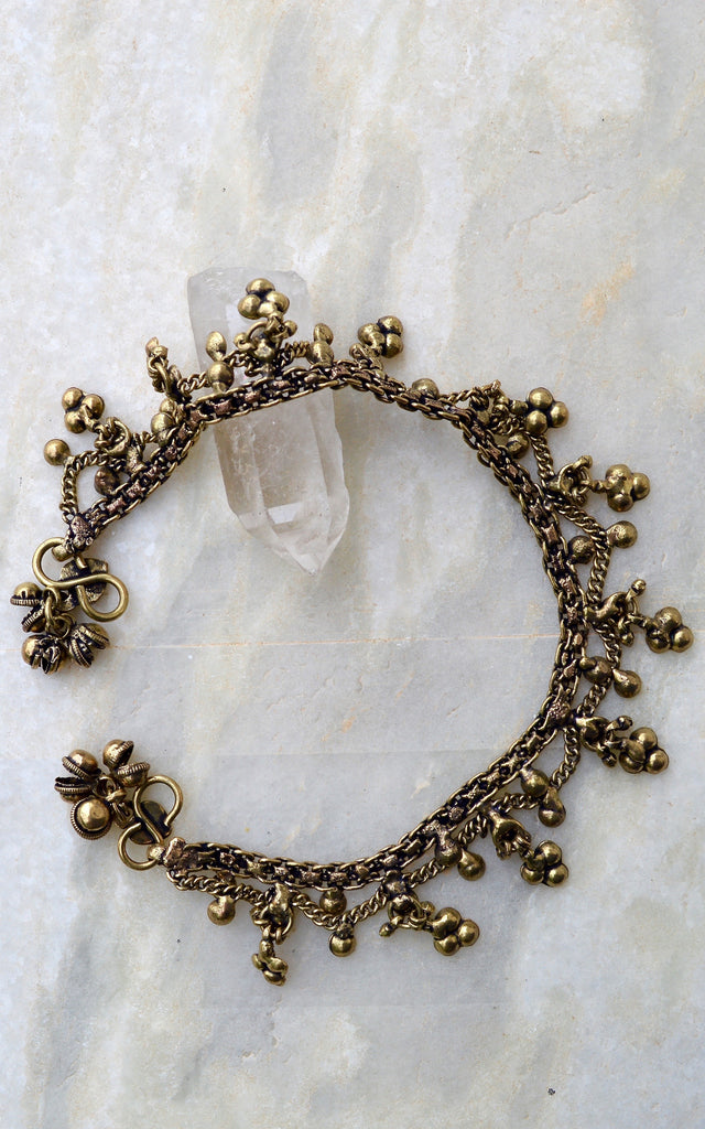 Gypsy Brass beaded Boho Bohemian Bells Jingle Anklets jewellery