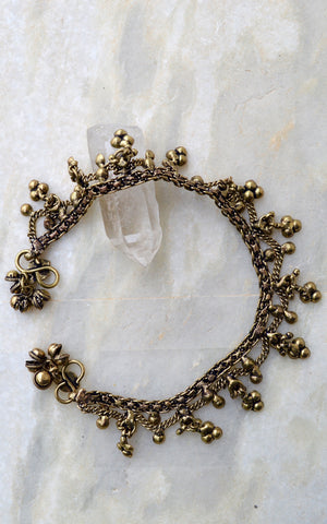 Gypsy Brass and bead Anklets