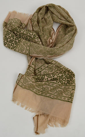 Scarf, Shawl, Hair Wrap, Block Print