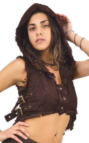 hooded bolero waistcoat with Gypsy lace