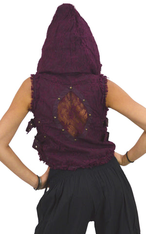 hooded bolero waistcoat with Gypsy lace