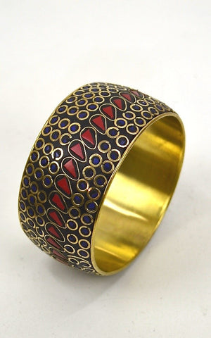 Brass inlaid stone bangles (large)