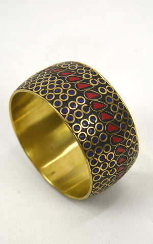 Brass inlaid stone bangles (large)
