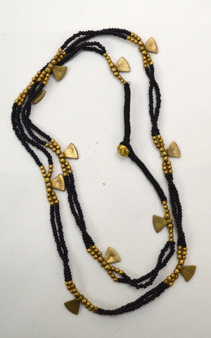 Brass and Bead Multi layer Necklace
