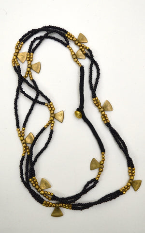 Brass and Bead Multi layer Necklace
