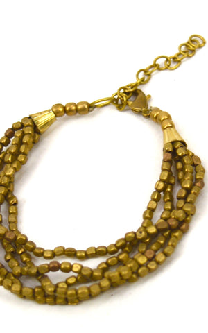 Brass Nugget Chain Bracelt